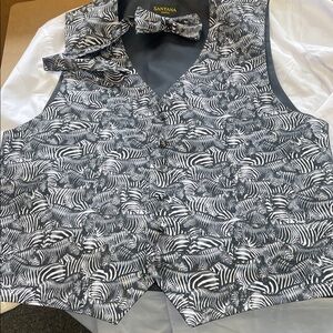 Black and White Zebra Print Men's Vest